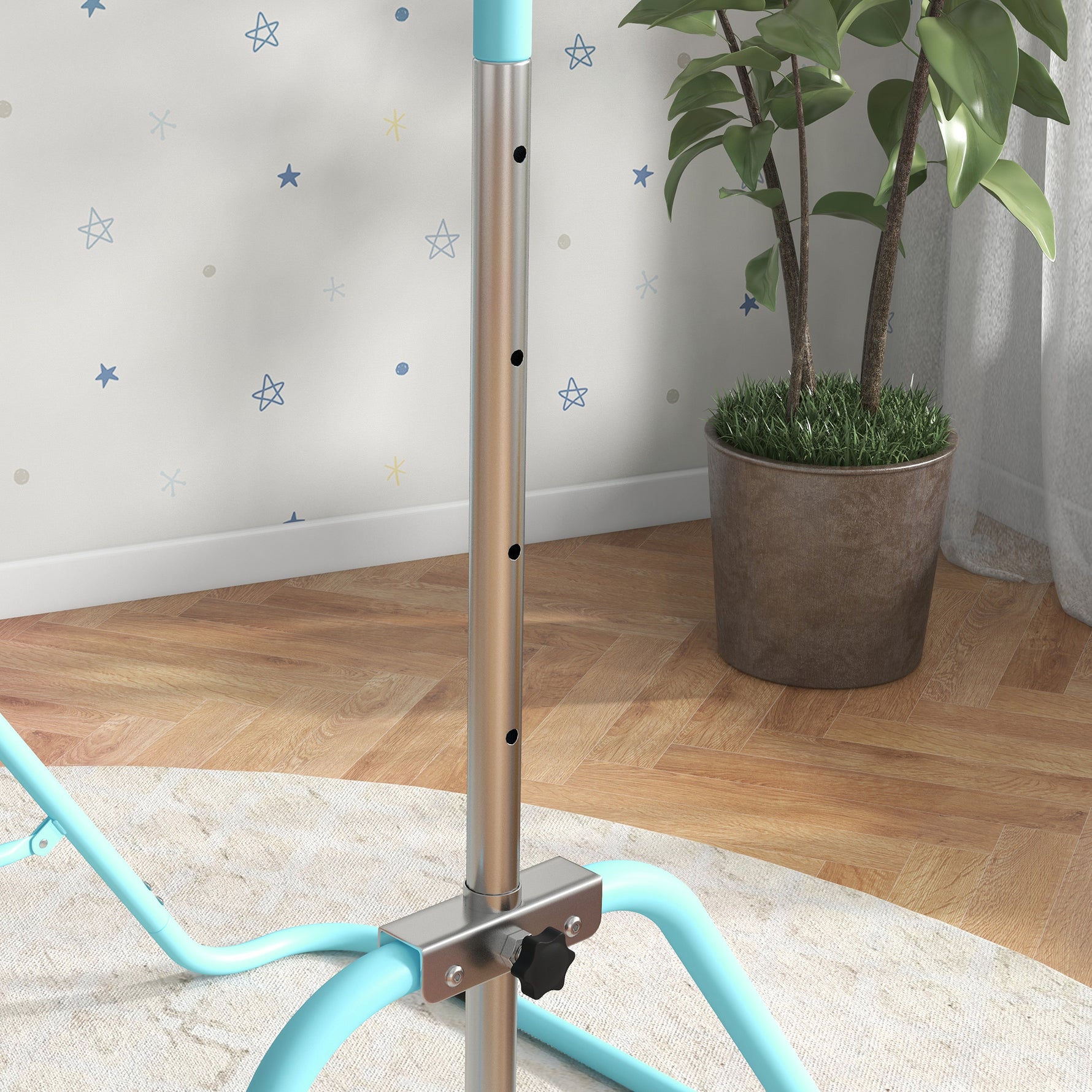 Barre fixe de gymnastique pour enfants pliante hauteur réglable de 88 à 128 cm vert