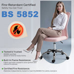 Chaise de bureau ergonomique hauteur réglable piètement chromé pivotant 360° revêtement maille rose