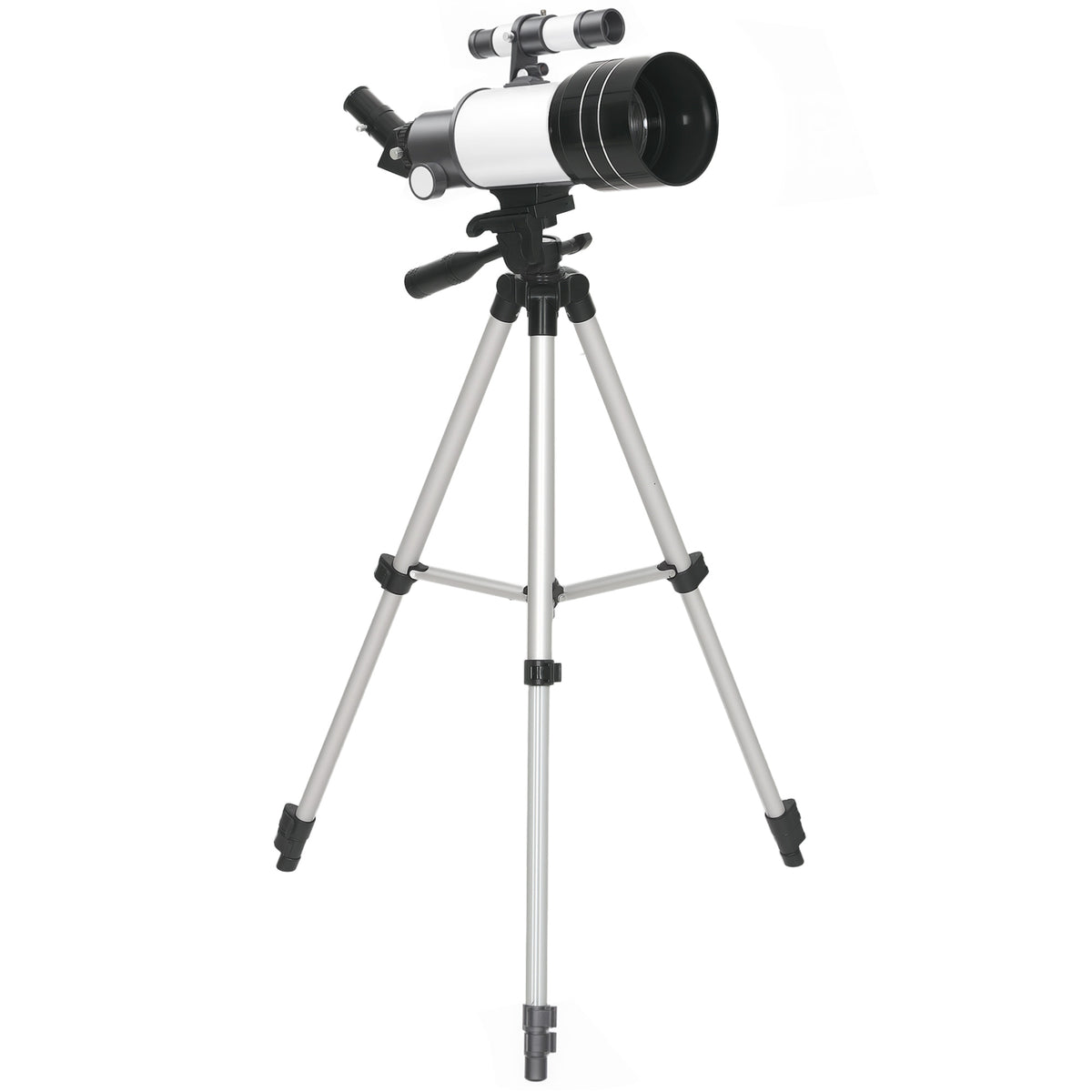Télescope Astronomique 70 mm, Télescope Réfracteur 100X/50X/30X avec 3 Oculaires, Monture AZ 300 mm, 76x76x133cm, Blanc