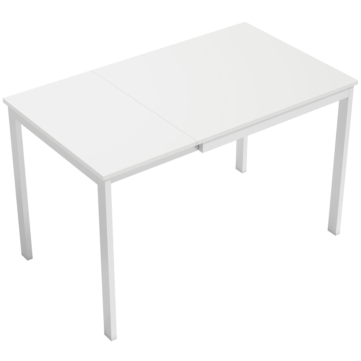 Table à manger extensible 80-120 cm pour 4 à 6 personnes, table de cuisine avec extension coulissante, blanc