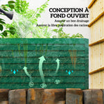 Jardinière surélevée galvanisée rectangulaire pour l'extérieur - fond ouvert - 240 x 120 x 60cm, vert