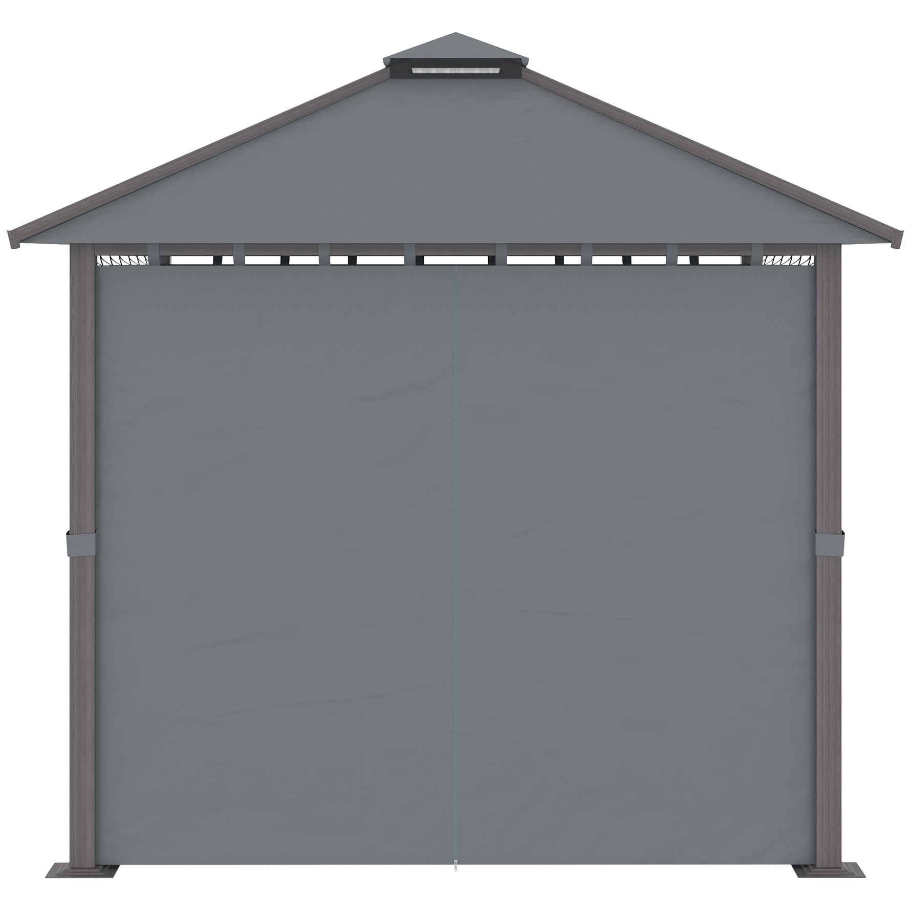 Tonnelle de jardin pour terrasse avec 4 parois latérales double toit protection solaire 3 x 3 m gris