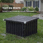 Abri Robot Tondeuse Garage pour Robot Tondeuse avec Toit incliné en acier galvanisé, 108 x 86 x 62,5 cm, gris foncé