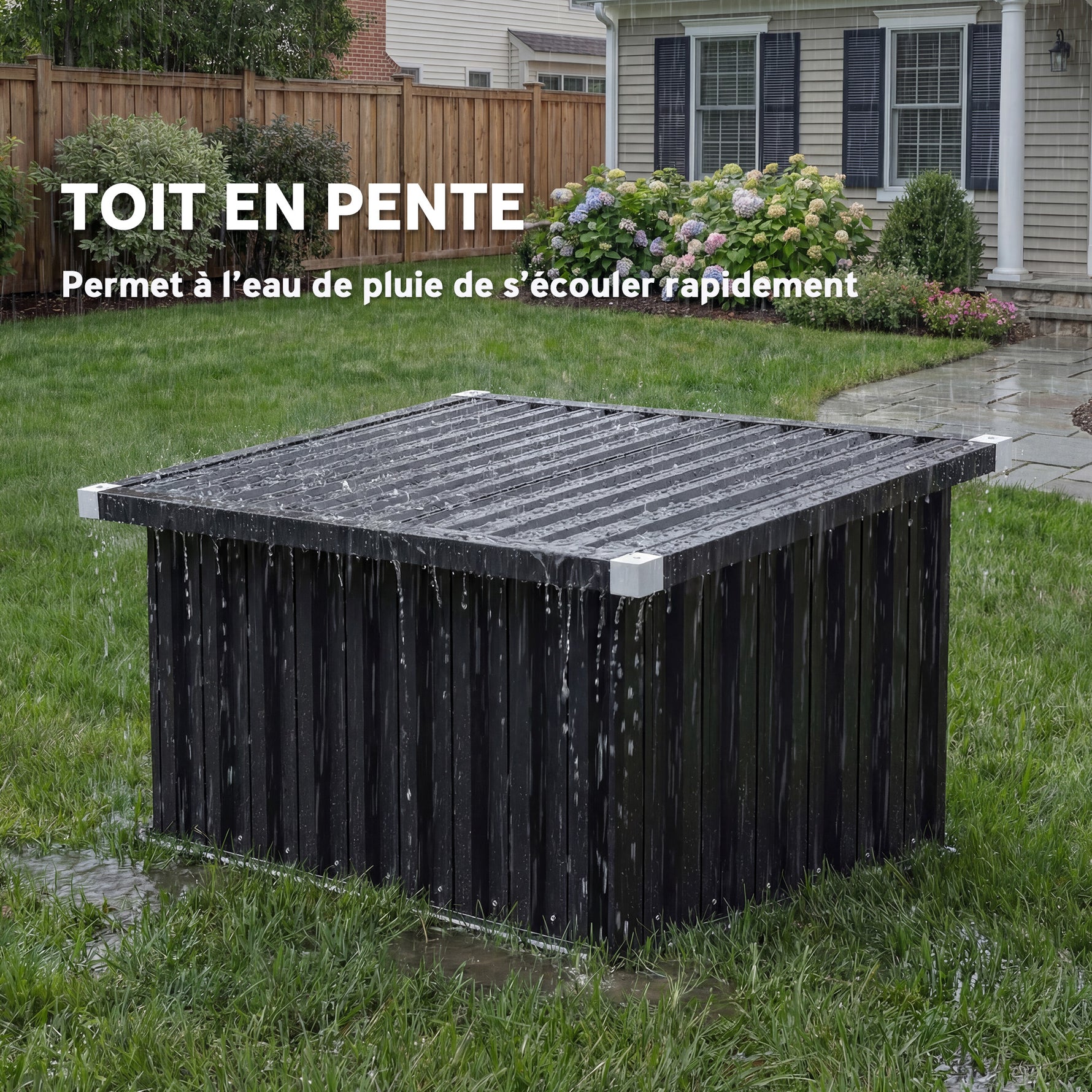 Abri Robot Tondeuse Garage pour Robot Tondeuse avec Toit incliné en acier galvanisé, 108 x 86 x 62,5 cm, gris foncé
