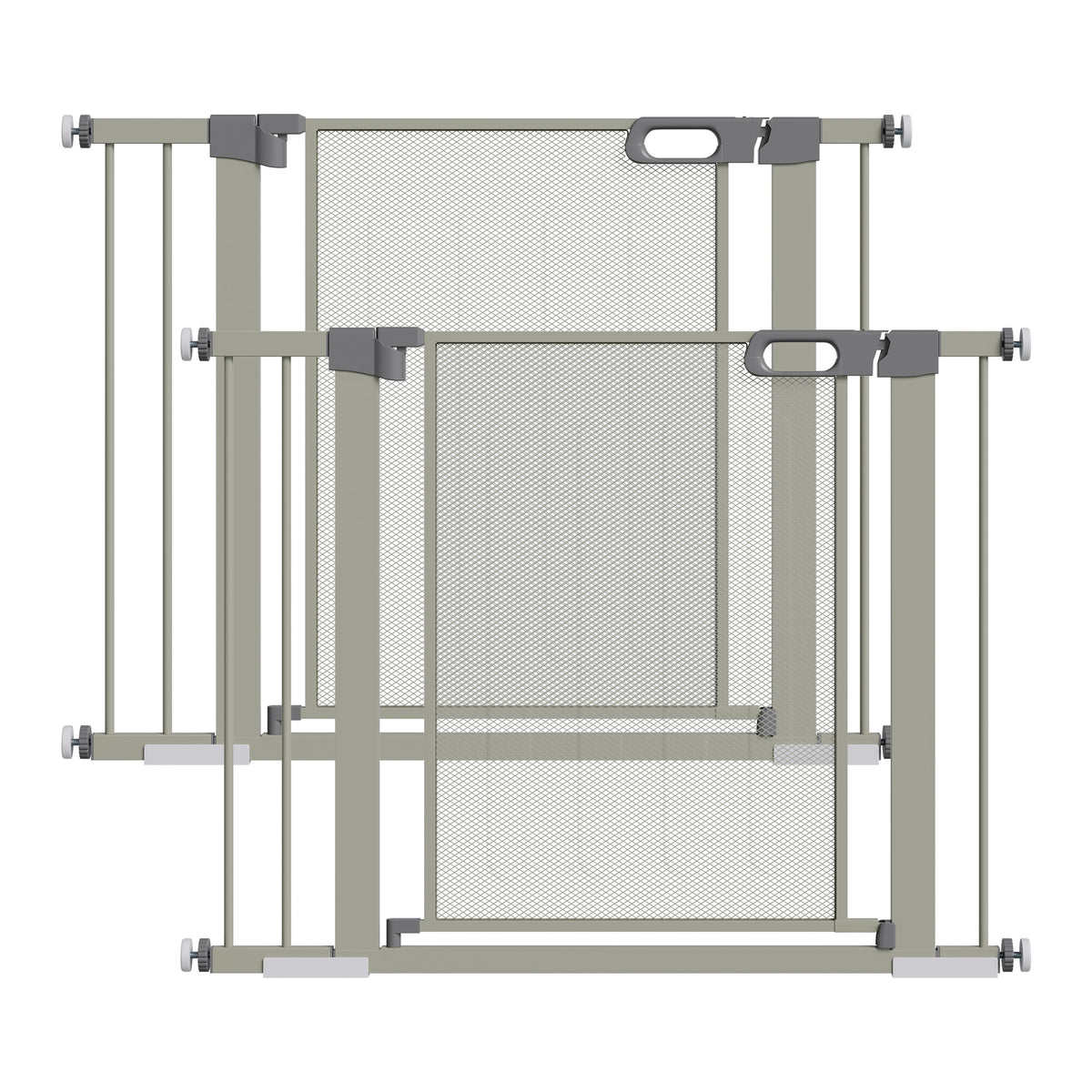 Lot de 2 barrières de sécurité pour animaux domestique avec fermeture automatique double verrouillage largeur 75-103 cm