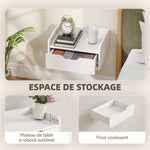 Lot de 2 tables de chevet murales tables de nuit suspendues tiroir plateau aspect bois dim. 40L x 30l x 19,5H cm