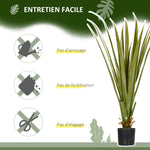 Plante artificielle type agave en pot hauteur 90 cm, 16 feuilles, interieur extérieur, grand réalisme