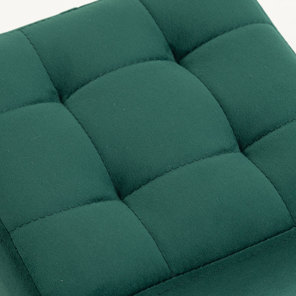 Fußhocker für das Wohnzimmer, Hocker, gepolzter Stoffsitz mit Holzbeinen, 27 x 27 x 26 cm, Dunkelgrün