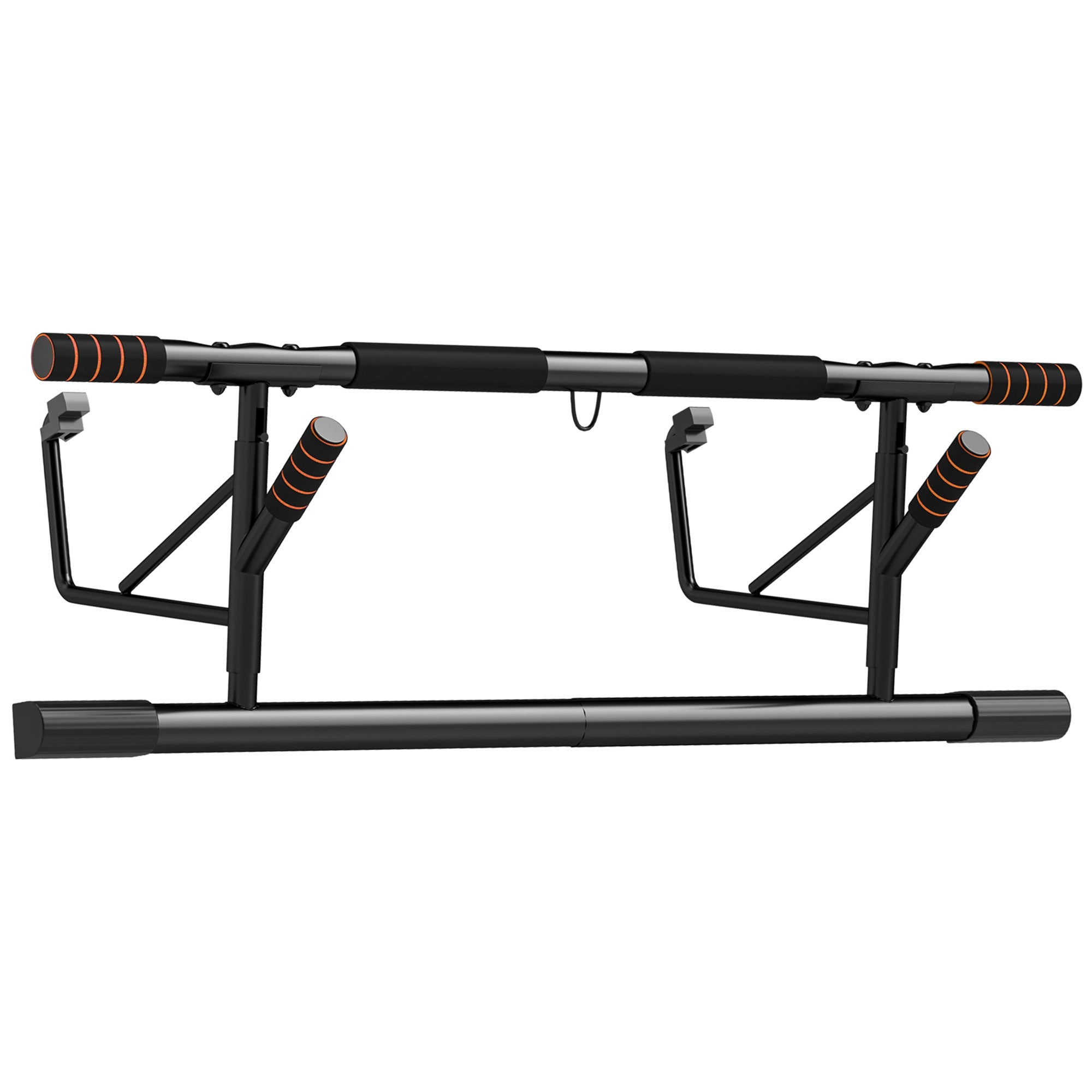 Klimmzugstange für den Türrahmen mit Widerstandsbändern, gepolsterte Griffe, 100 x 43 x 27 cm, schwarz