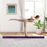 Poutre gymnastique pliable 210 cm en velours, poutre d'équilibre avec fond antidérapant, pour enfants et adultes, violet