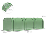 Mini Serre de Jardin Serre à tomates 3L x 1l x 0,8H m Acier PE Haute densité 140 g/m² Anti-UV 3 fenêtres Vert