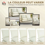Canapé 2 places modulable, canapé de salon moderne 146 cm sans accoudoirs avec assise large, coussins épais, crème-6