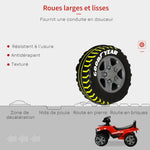 Ride-on Quad for Children 18-36 Months dim. 60L x 31W x 42H cm Light and Sound Effects Red Black