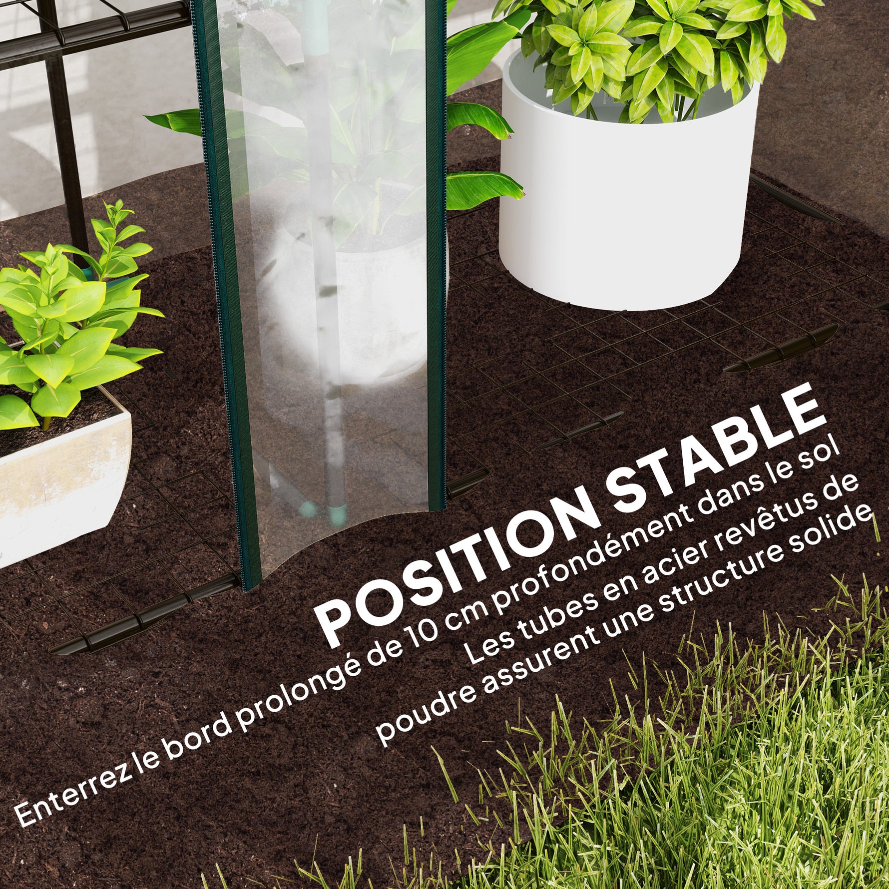 Serre de jardin avec étagères à 3 niveaux serre de balcon 3 portes enroulables zippées 215 x 46 x 151 cm transparent