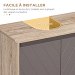 Ensemble de Meuble sous lavabo, armoire avec miroir et meuble colonne pour salle de bain en bois chêne Clair Gris