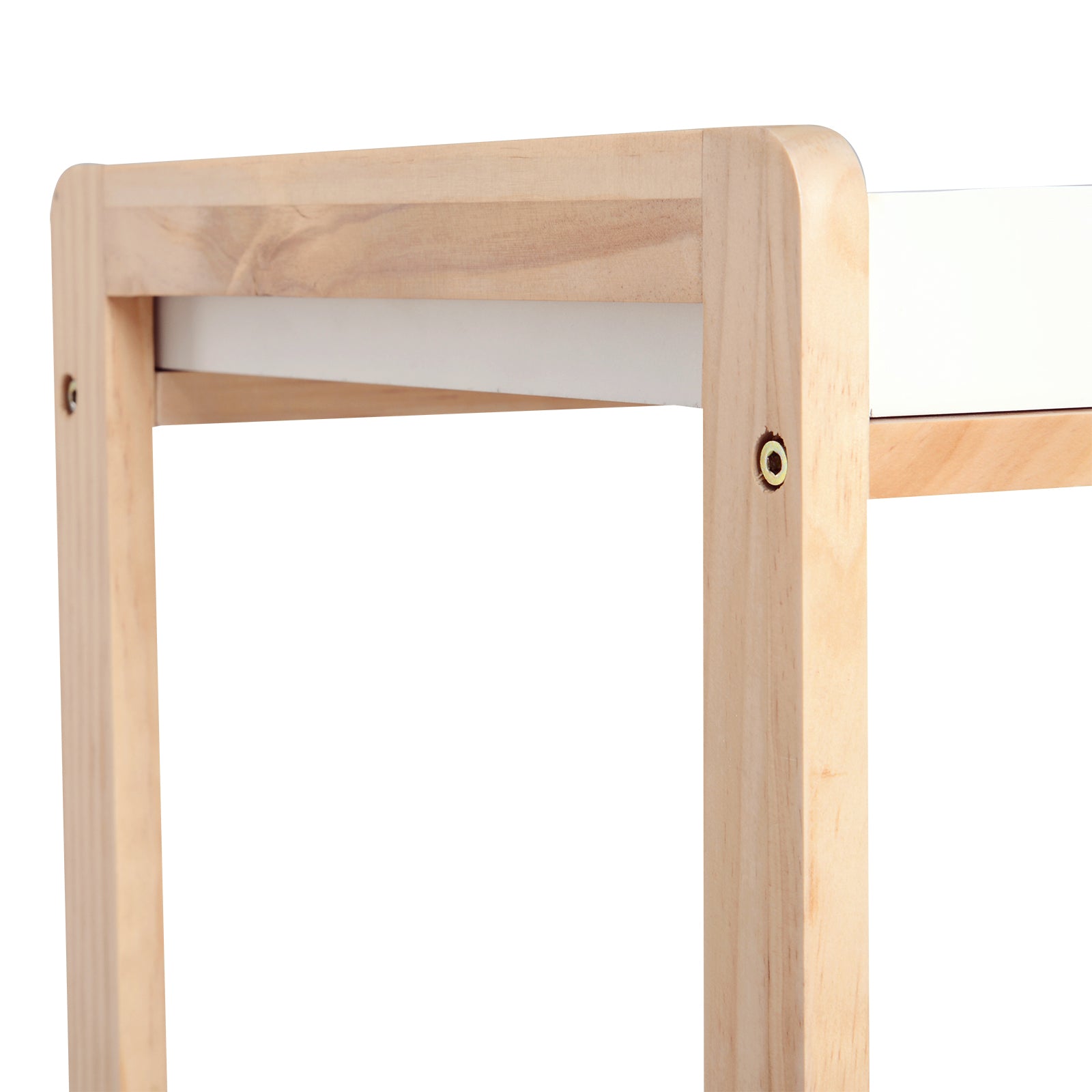 Chariot de service desserte de cuisine à roulettes 2 étagères + plateau amovible bois de pin MDF blanc