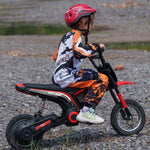 Moto cross électrique enfant moto électrique enfants moteur 350 W batterie 12V 8-16 km/h pneus gonflables 12'' rouge