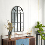 Miroir verrière arche style industriel fenêtre arcade métal 110 x 65 cm noir