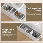 Meuble sous lavabo, meuble de salle de bain avec 2 tiroirs, style moderne, 80 x 30 x 60 cm, blanc