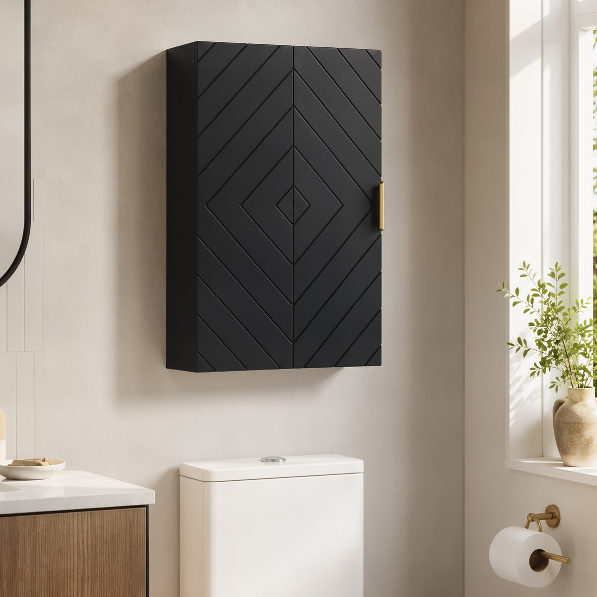 Armoire murale de salle de bain, armoire à pharmacie murale meuble de rangement avec étagère réglable