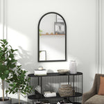 Miroir mural arche, 110 x 65 cm Cadre en bois, Miroir arqué pour le salon, la chambre, l'entrée, noir