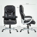 Chaise de bureau fauteuil de bureau avec fonction bascule roulettes pivotantes 360° 66 x 75,5 x 115,5-124,5 cm noir