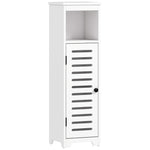 Meuble salle de bain, armoire salle de bain 4 niveaux  porte persienne, étagère ouvert, 22x20x75cm, blanc