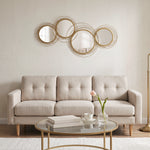 Ensemble de 4 miroirs ronds en métal dorés 107 x 56 cm