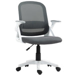 Chaise bureau ergonomique, fauteuil de bureau en maille avec accoudoirs relevables, hauteur réglable, gris