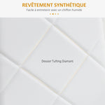 Lot de 4 chaises de salle à manger avec dossier haut, revêtement synthétique et pieds en acier, blanc