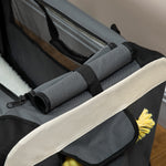 Sac de transport pliable - poignée, 3 entrées zippées, poche - coussin amovible - acier oxford polyester gris noir