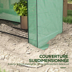 Mini serre de jardin à 4 étages avec bâche PE renforcée, porte enroulable et étagères 120 x 50 x 170 cm, vert