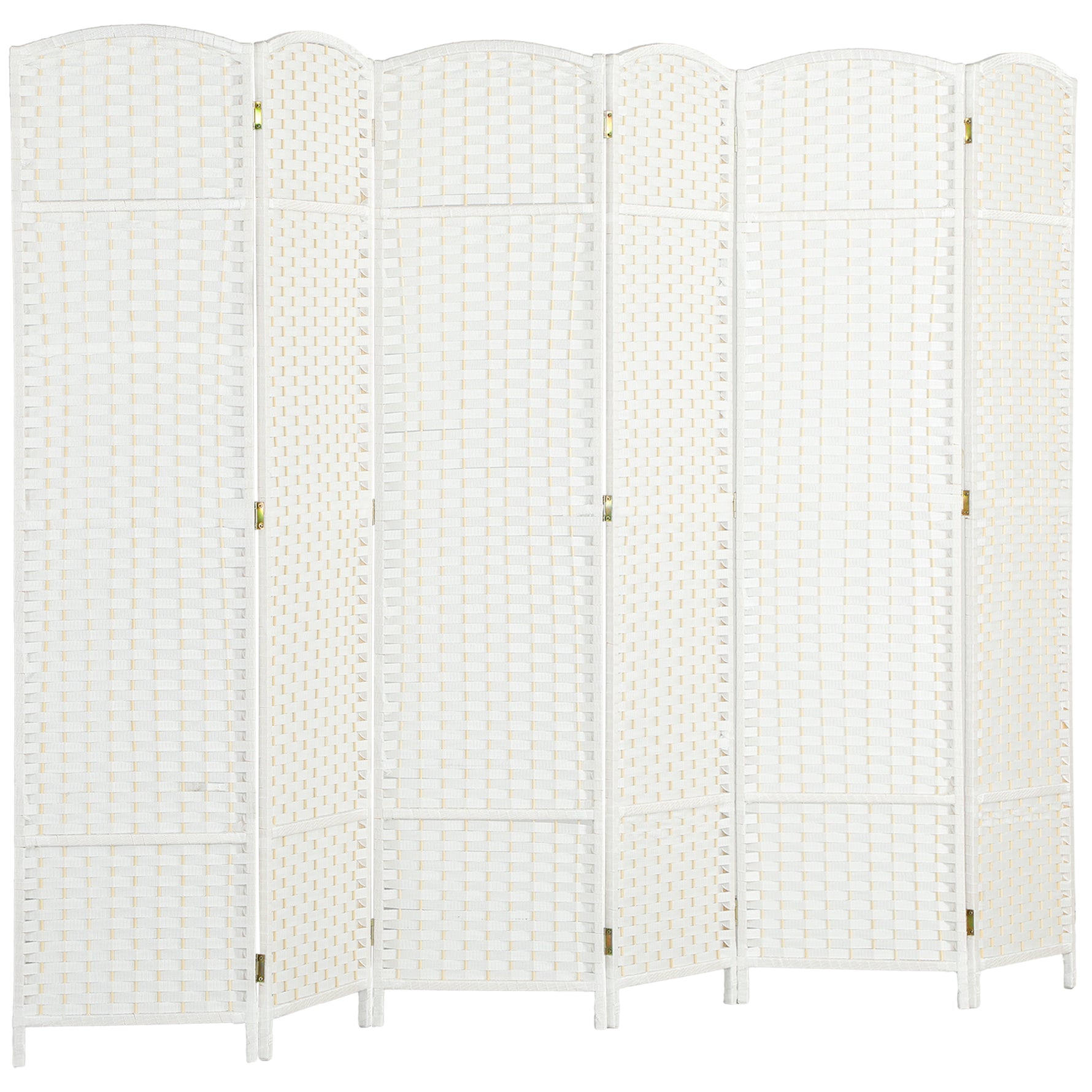 Paravent interieur en bois 6 panneaux 240 x 170 cm séparateur de pièce pliable pour salon, chambre à coucher, naturel
