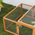 Conejera jaula para conejos exterior interior 2 puertas superiores 181L x 100An x 48Al cm madera maciza marrón