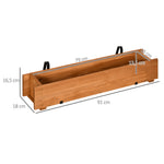Jardinière rectangulaire en bois carré potager jardinière à suspendre avec 2 crochets 91 x 18 x 16,5 cm marron