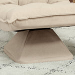 Fauteuil de sol paresseux fauteuil relax design capitonné inclinaison dossier réglable pivotant 360° revêtement lin beige