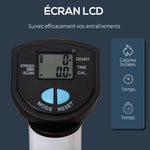 Stepper avec guidon stepper fitness appartement écran LCD résistance réglable exercise hanches jambes lombes pour maison acier blanc bleu noir