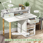 Bureau enfant avec chaise, table enfant et chaise avec 2 tiroirs et étagères ouvertes, 85 x 48 x 73 cm, vert