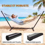 Support Pied de hamac Structure Robuste métal époxy Noir 3,60 x 0,92 x 1,12 m, Compatible Hamacs de 3,3 à 3,6 m