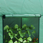Serre de jardin 2 m² serre à tomates 2 portes zippées enroulables acier PE haute densité anti-UV 2 x 1 x 1,78 m vert