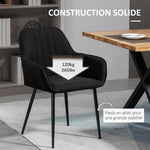 Chaises de Salle à Manger Chaises de Visiteur Design scandinave - Lot de 2 chaises - Pieds effilés métal Noir