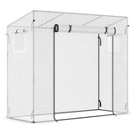 Serre de Jardin Anti-UV 2 fenêtres moustiquaires + Barres renforcement 200 x 76 x 168 cm Acier PE blanc