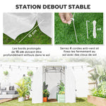 Serre de jardin tunnel serre tunnel 6 m² avec 6 fenêtres porte enroulable toile PE structure en acier galvanisé blanc