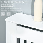 Cache-radiateur couverture radiateur grille d'aération verticale à lattes 78L x 19l x 81H cm en bois Blanc