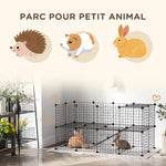 Cage parc clôture pour animaux domestiques enclos pour petits animaux modulable 2 niveaux 72 panneaux bords arrondis