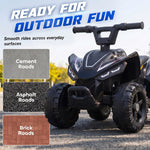 Haurrentzako Quad Elektrikoa 6 V, Haurrentzako Auto Elektrikoa, Litiozko Bateria, Abiadura Max. 2 Km/O, 18-48 Hilabete, Beltza