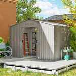 5.4 m² garden shed, dim. 2.77 x 1.95 x 1.92 m, foundation included, sliding door, vents, sheet steel, anthracite