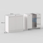 Meuble salle de bain sous Lavabo - meuble sous-vasque - placard 2 portes avec étagère blanc