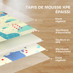 Tapis de jeu pour enfant bebe, tapis d'éveil bébé pliable épais réversible en mousse, 196 x 176 x 1,5 cm, multicolore