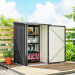 Abri de Jardin en Acier galvanisé 1m², avec Tôle Ondulée, Toit Incliné et Porte Verrouillable, 100x104x160cm, Gris Foncé